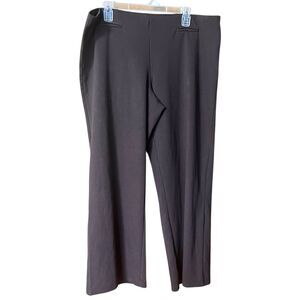 Cato Dark Brown Wide Leg Flat Front Pull On Pants Sz PXL Academia Office Dressy